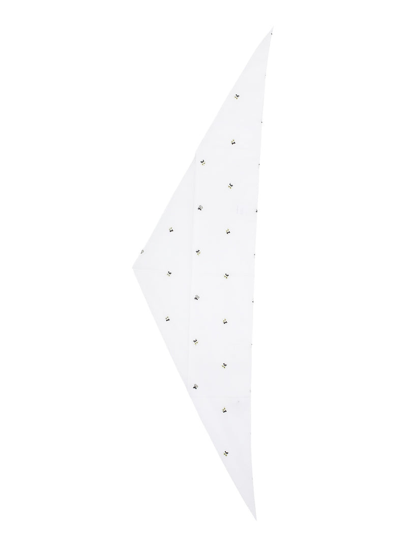 Foulard Popeline White Flowers