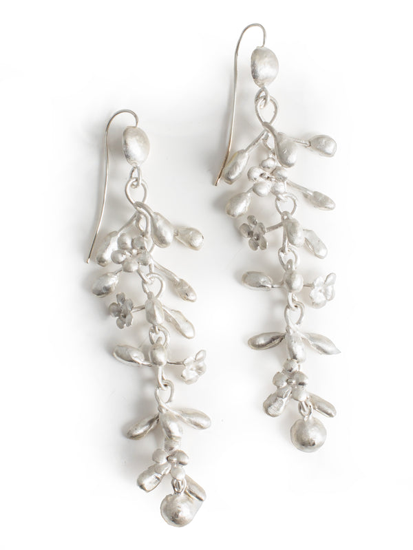 Silver Earrings Medium Brushed