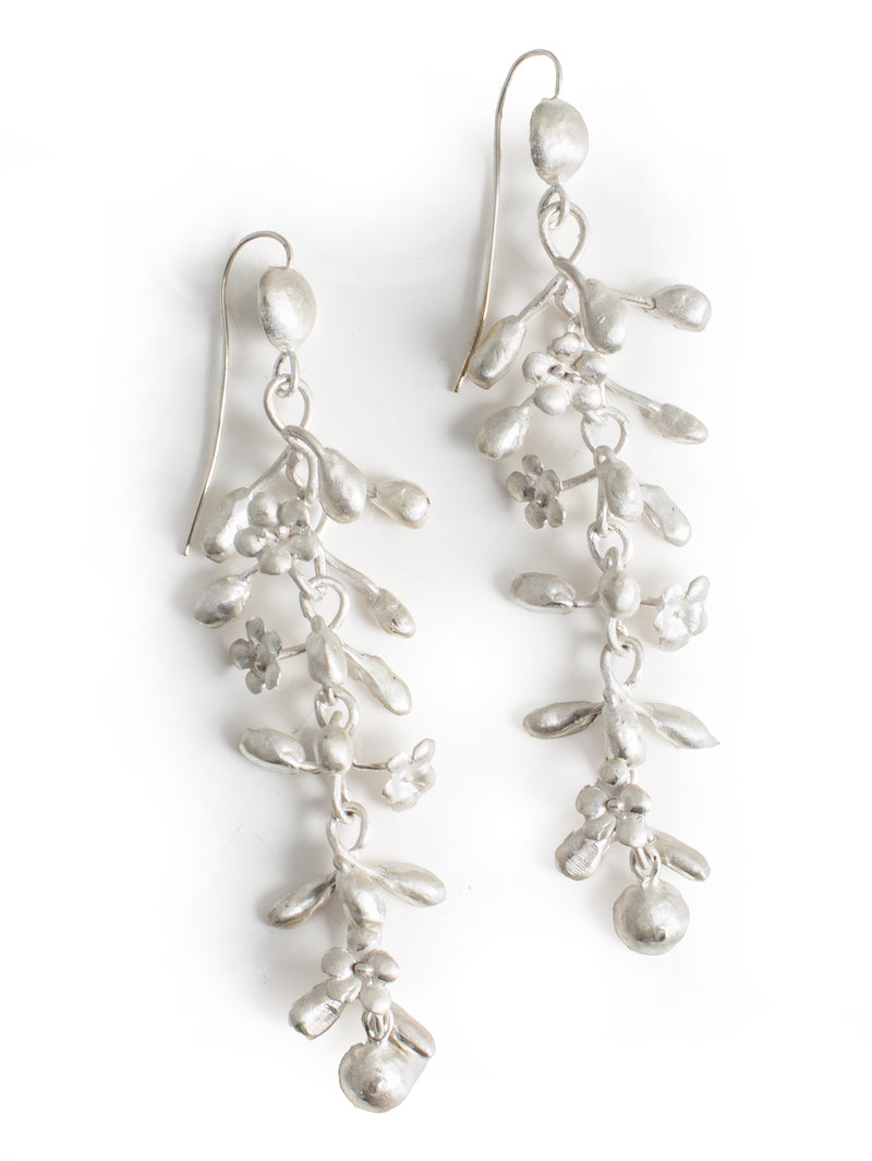 Silver Earrings Medium Brushed