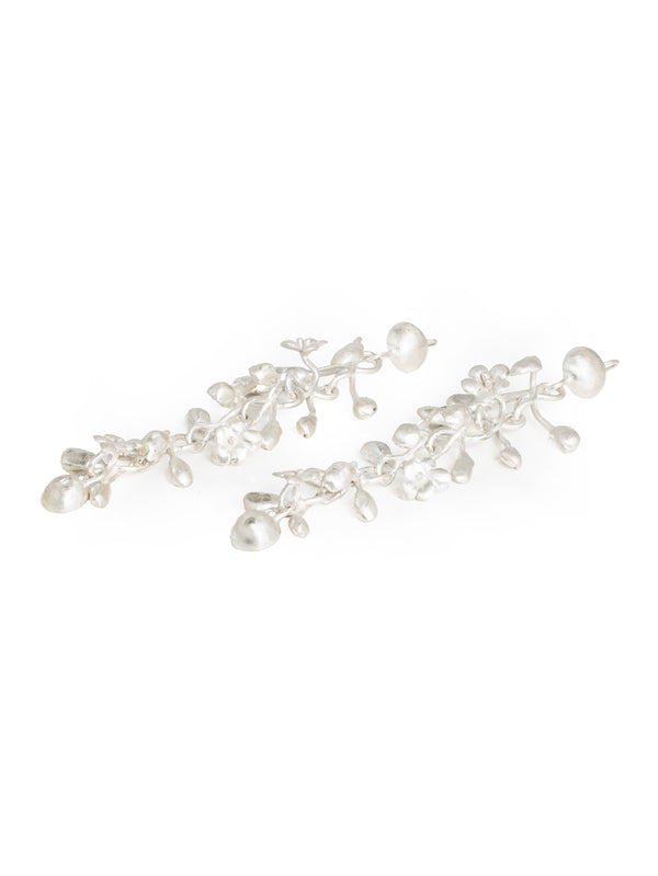 Silver Earrings Medium Brushed