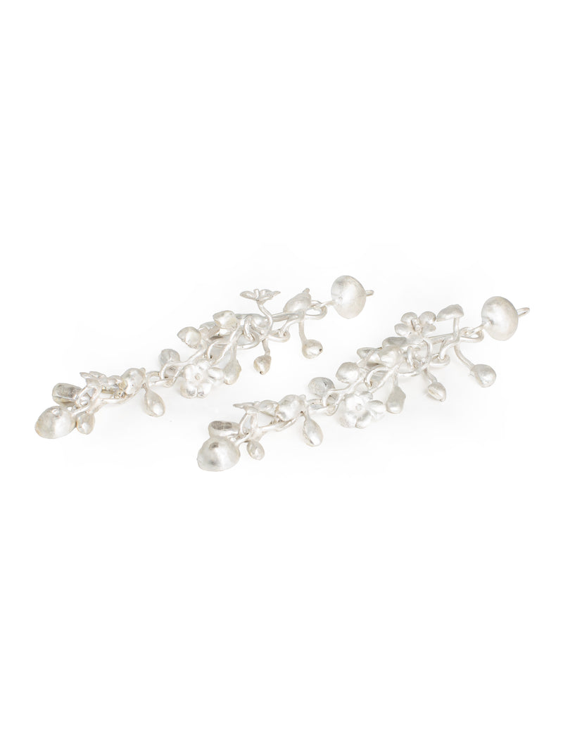 Silver Earrings Medium Brushed