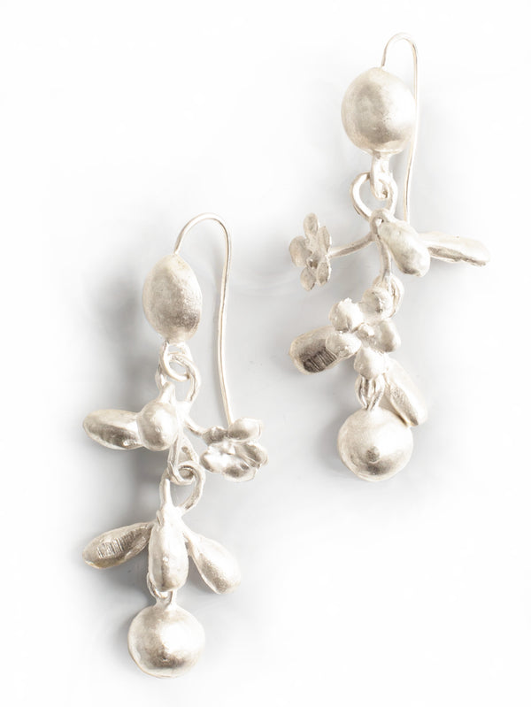 Silver Earrings Mini Brushed