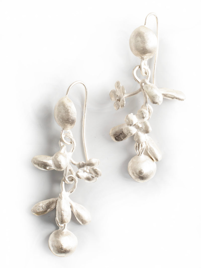 Silver Earrings Mini Brushed