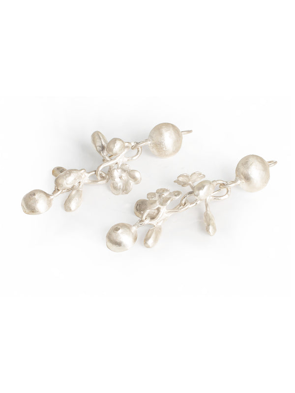 Silver Earrings Mini Brushed