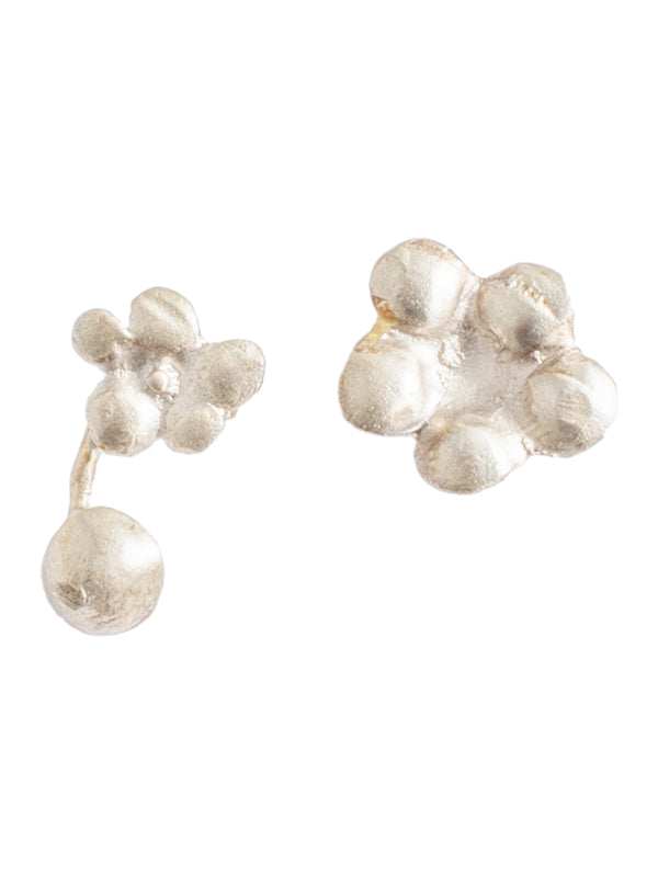 Silver Earrings Studs Brushed