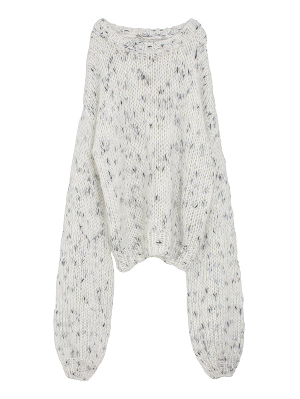 Pullo Oversized Knit White Pink Dots
