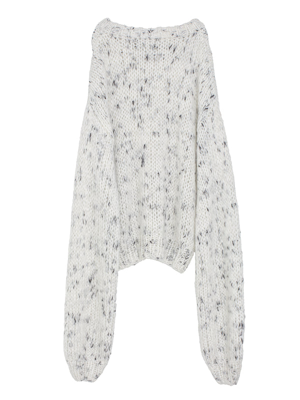 Pullo Oversized Knit White Pink Dots