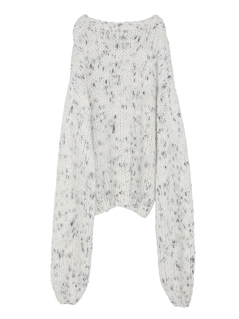 Pullo Oversized Knit White Pink Dots
