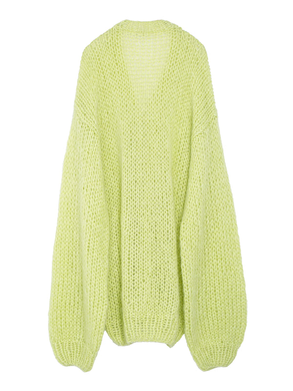 Long Cardigan Knit Lime