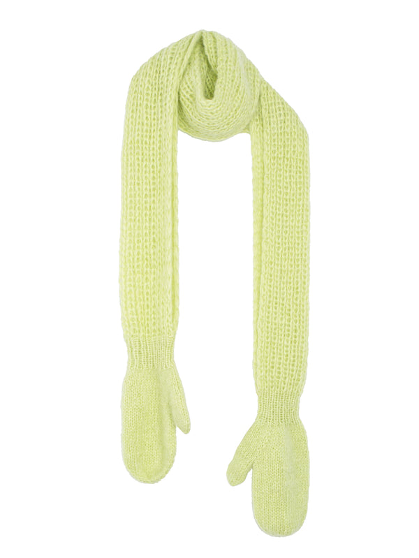 Mittens Scarf Combo Knit Lime