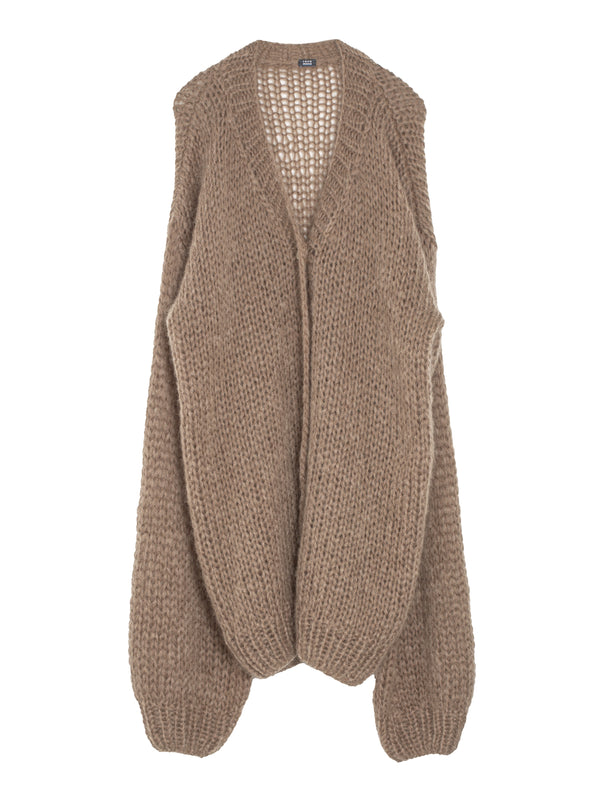 Long Cardigan Knit Camel