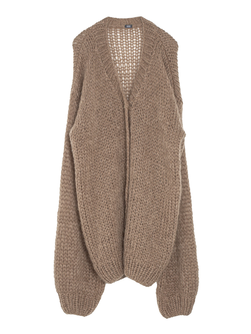 Long Cardigan Knit Camel