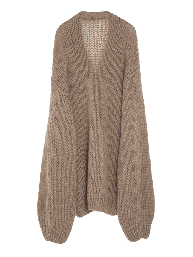 Long Cardigan Knit Camel
