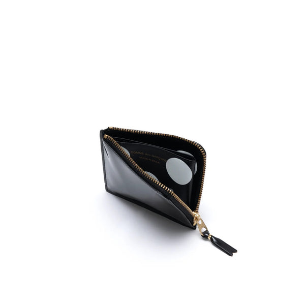 CDG Glossy Print Side Zip Wallet Polka Dot Inside SA3100GP