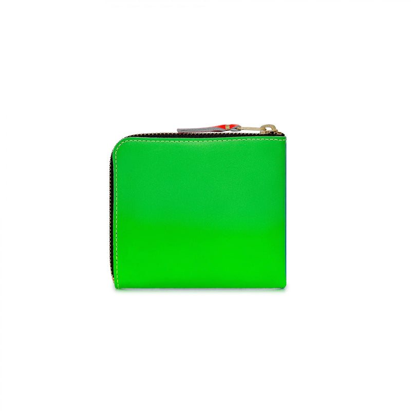 CDG Super Fluo Side Zip Wallet Blue/Green