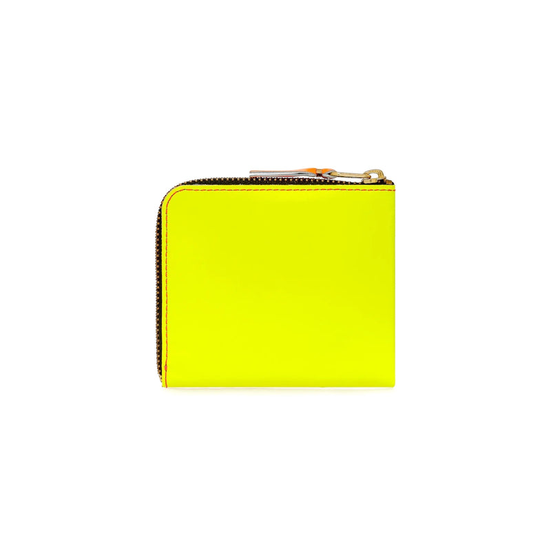CDG Super Fluo Side Zip Wallet Pink/Yellow