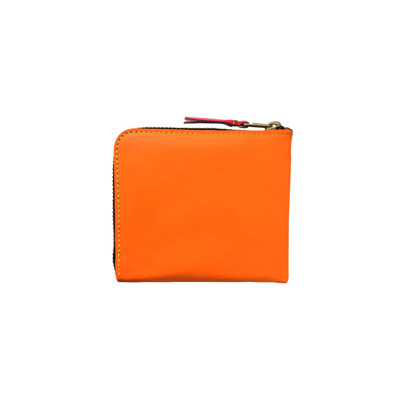 CDG Super Fluo Side Zip Wallet Yellow/Light Orange