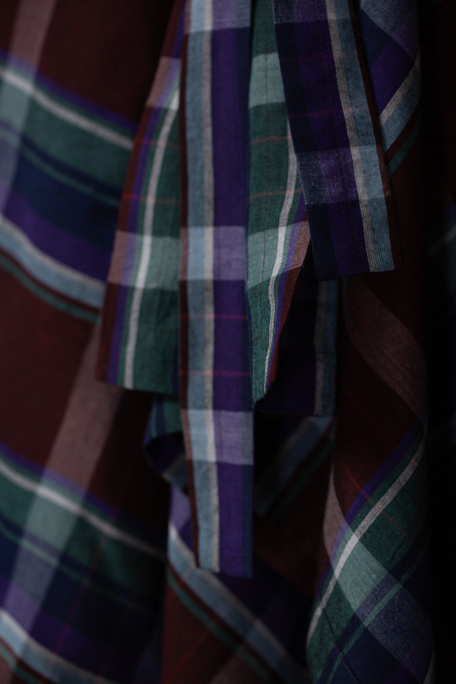 Jan-Jan Van Essche Scarf Nr. 33 Madras I Bordeaux Purple Green – Opia