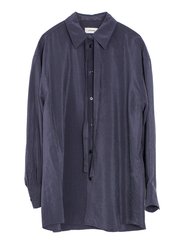 Long Shirt With Tie Midnight Violet