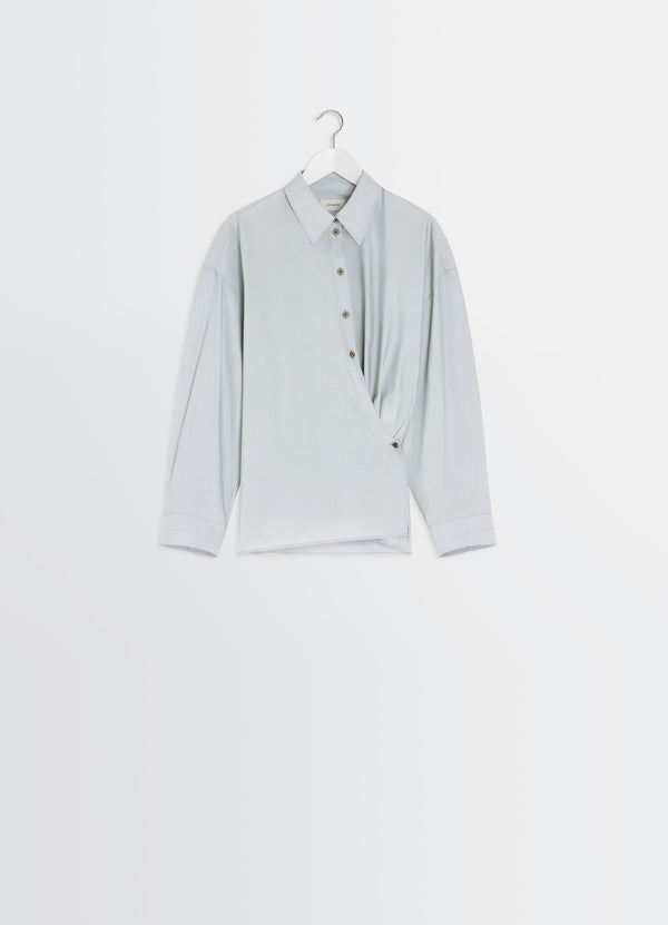 Straight Collar Twisted Shirt Mist
