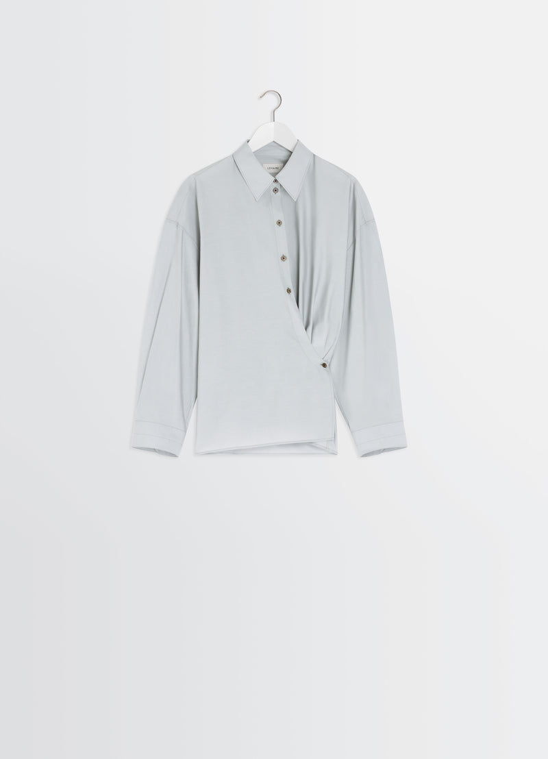 Straight Collar Twisted Shirt Mist