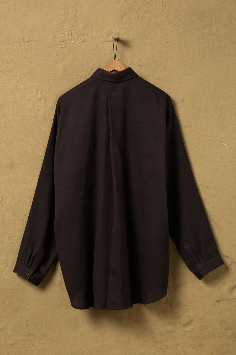 Shirt Nr.106 Cotton Double Cloth Deep Brown