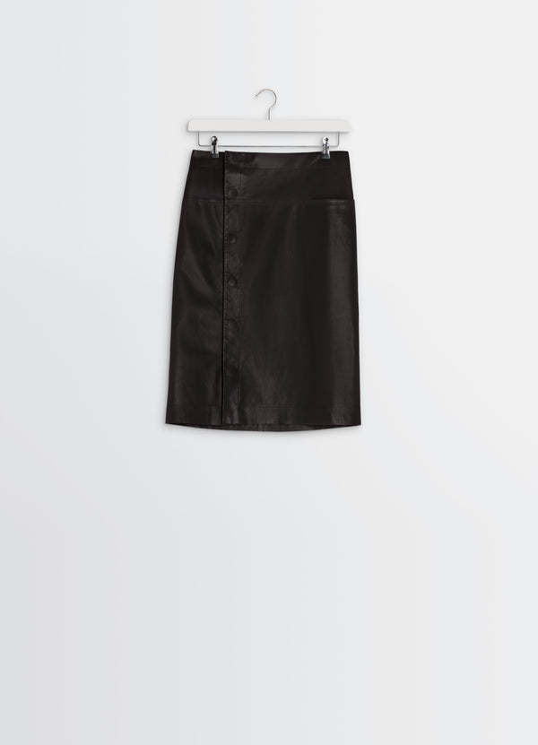 Leather Wrapover Skirt Black Cherry