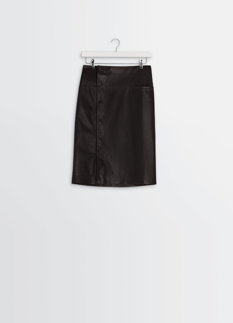 Leather Wrapover Skirt Black Cherry
