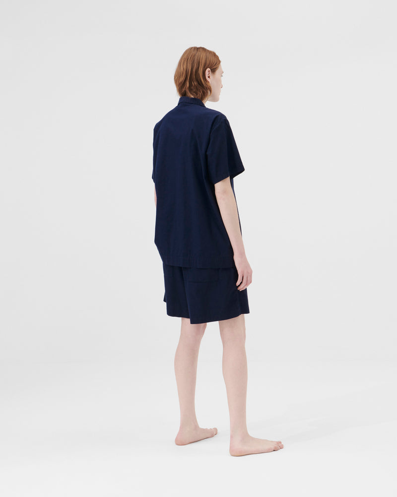 Cotton Poplin Pyjamas Shorts True Navy