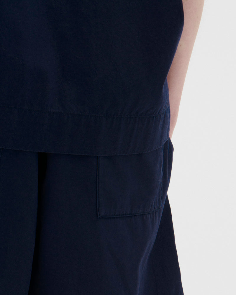 Cotton Poplin Pyjamas Shorts True Navy