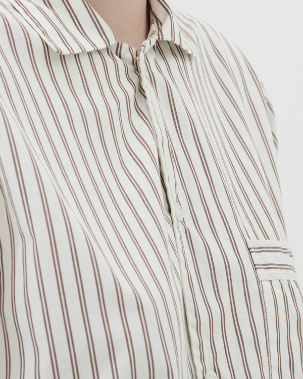 Cotton Poplin Pyjamas Shirt Hopper Stripes