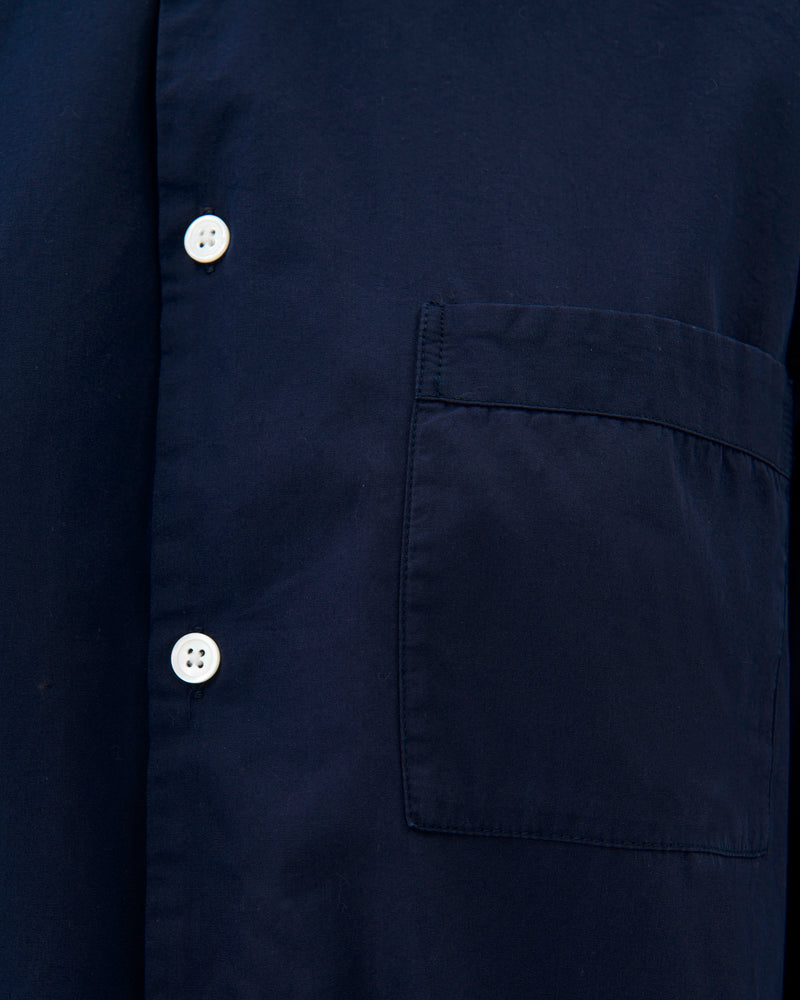 Cotton Poplin Pyjamas Shirt True Navy