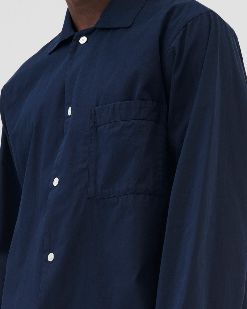 Cotton Poplin Pyjamas Shirt True Navy