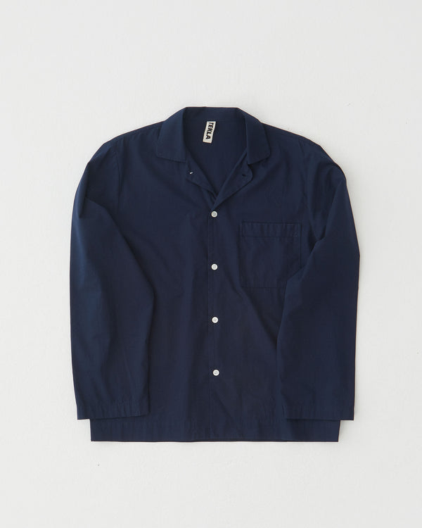 Cotton Poplin Pyjamas Shirt True Navy