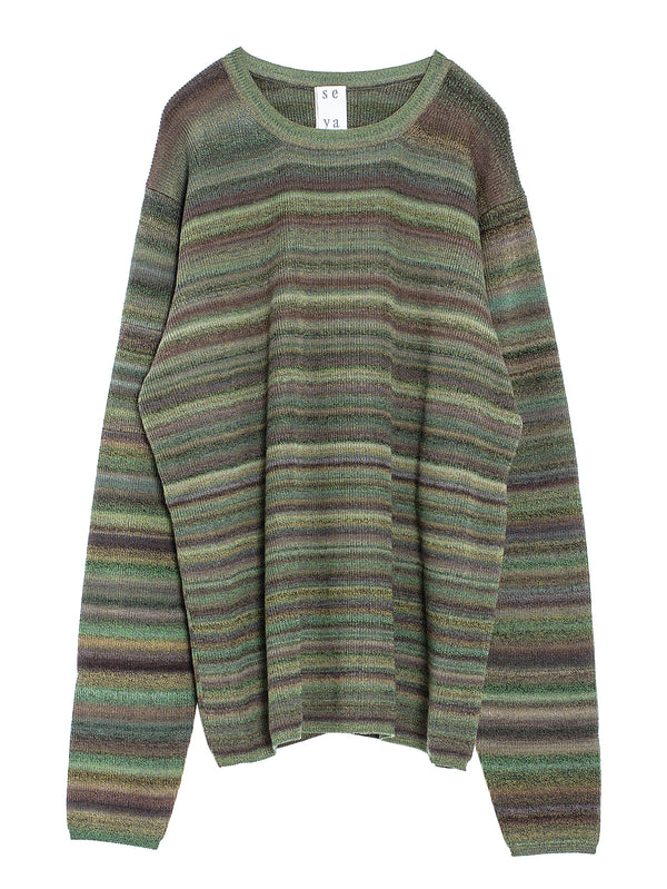 Cliff Knit Crewneck Pullover Washable Wool Moss Shades