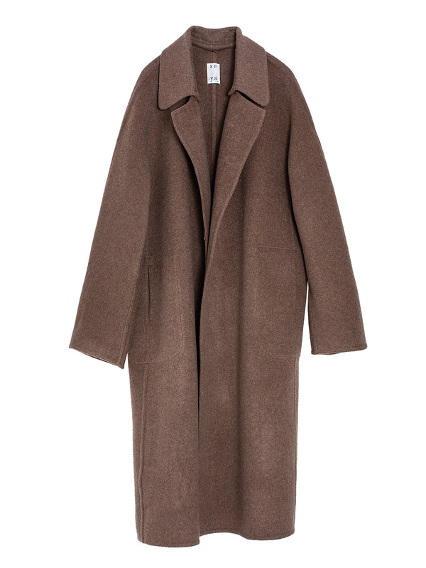 Double Face Undyed Yak Coat Brown
