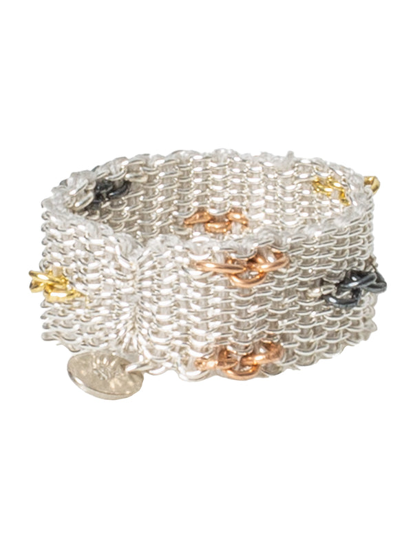 006.09 Rose Gold Plated Oxidized Silver Silk Ring