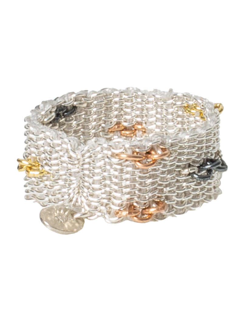 006.09 Rose Gold Plated Oxidized Silver Silk Ring