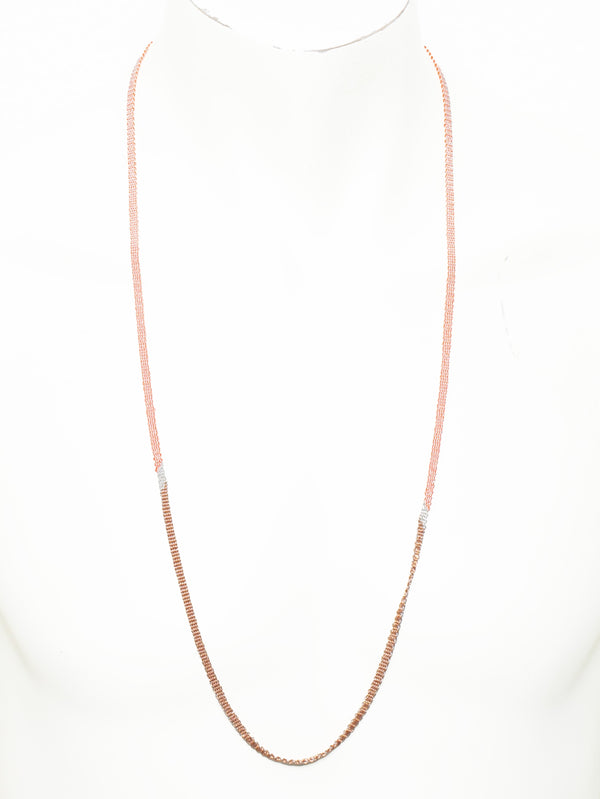 090.04 Gold Plated Silver Silk Necklace Neon Pink