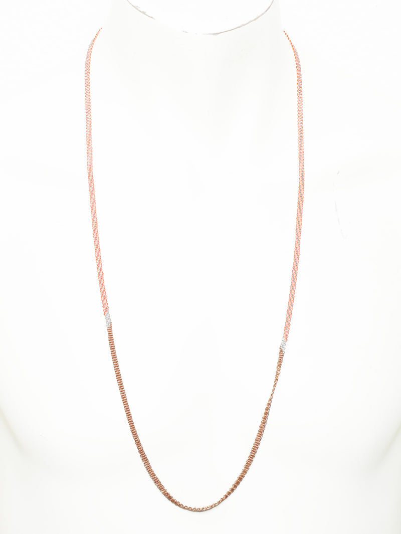 090.04 Gold Plated Silver Silk Necklace Neon Pink