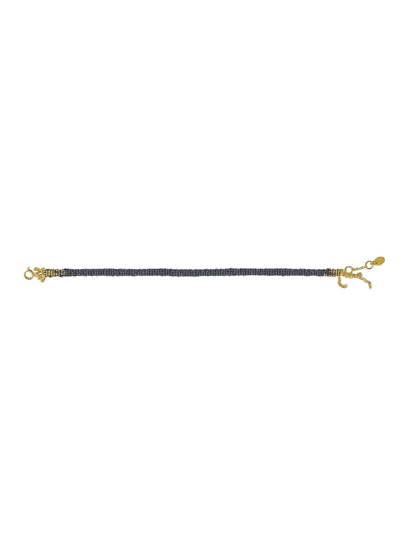 01804 Gold Plated SIlver Oxidized Bracelet