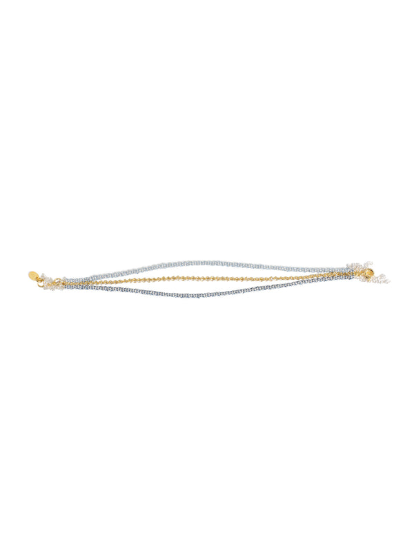 02006 Gold Plated Bracelet Silk Light Blue