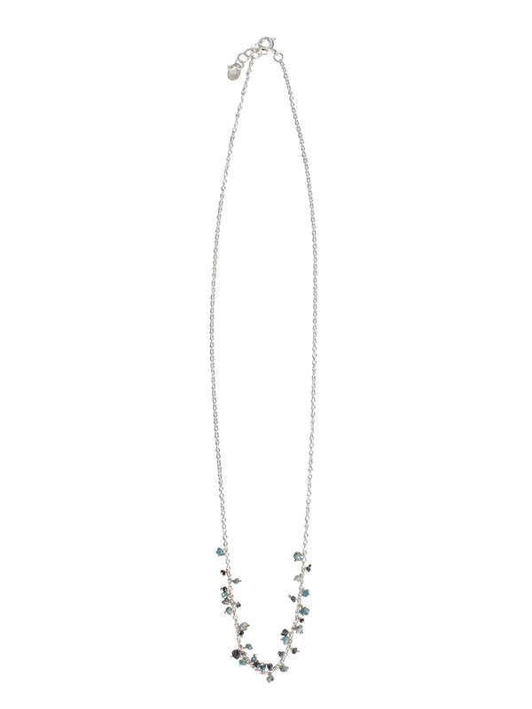 04535 Raw Diamonds Silver Necklace