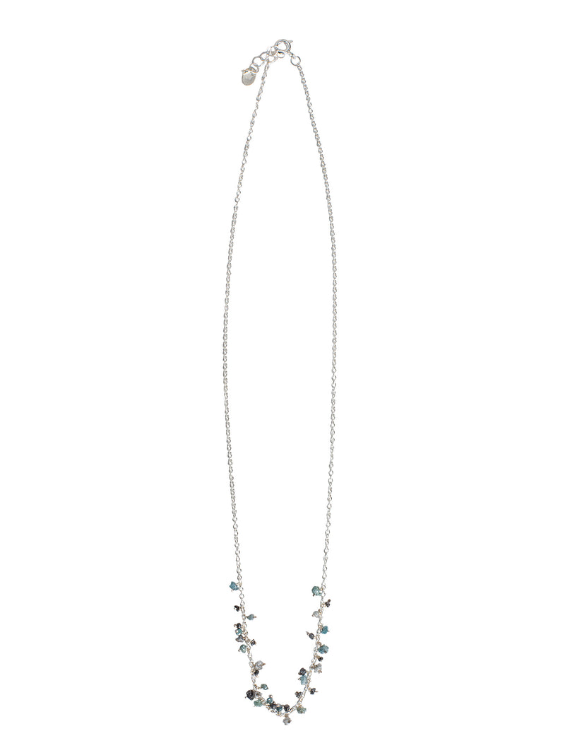 04535 Raw Diamonds Silver Necklace