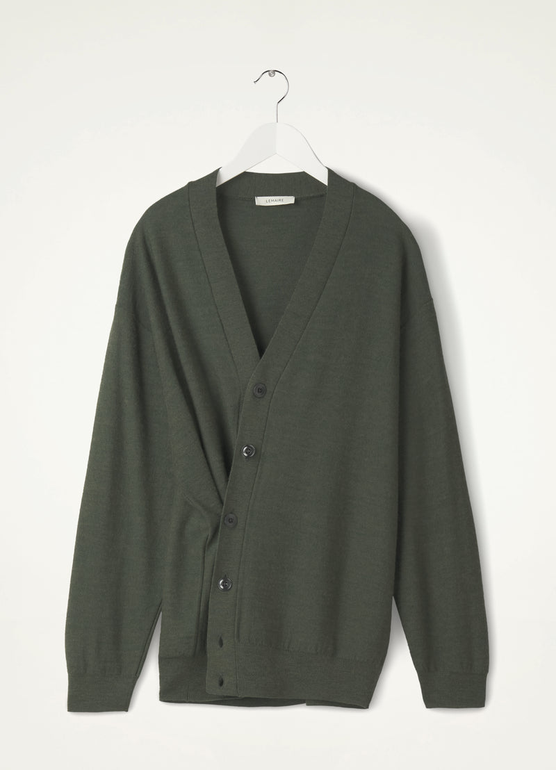 Relaxed Twisted Cardigan Ivy Green