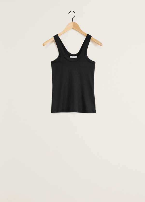 Rib Tank Top Black