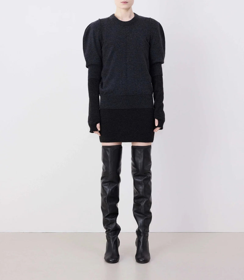 Short Sleeve Jumper Anthracite Melange