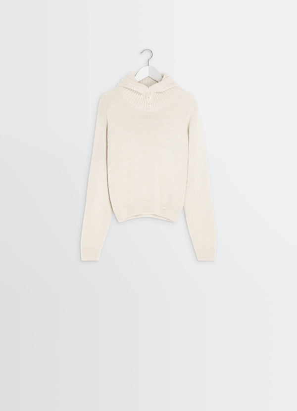 Sweater With Hood Light Cream