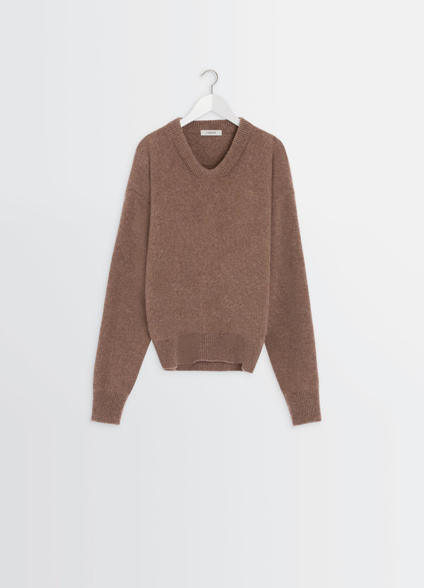 Boxy V-Neck Sweater Hazelnut Melange