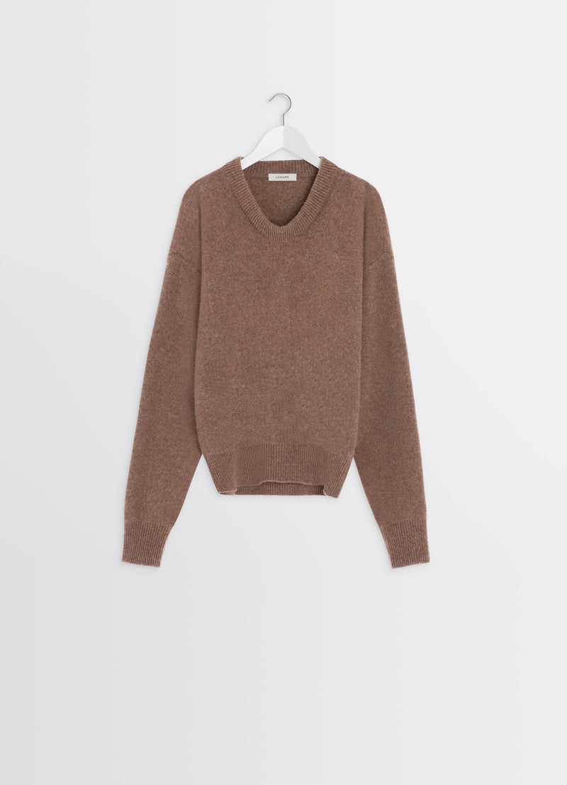 Boxy V-Neck Sweater Hazelnut Melange